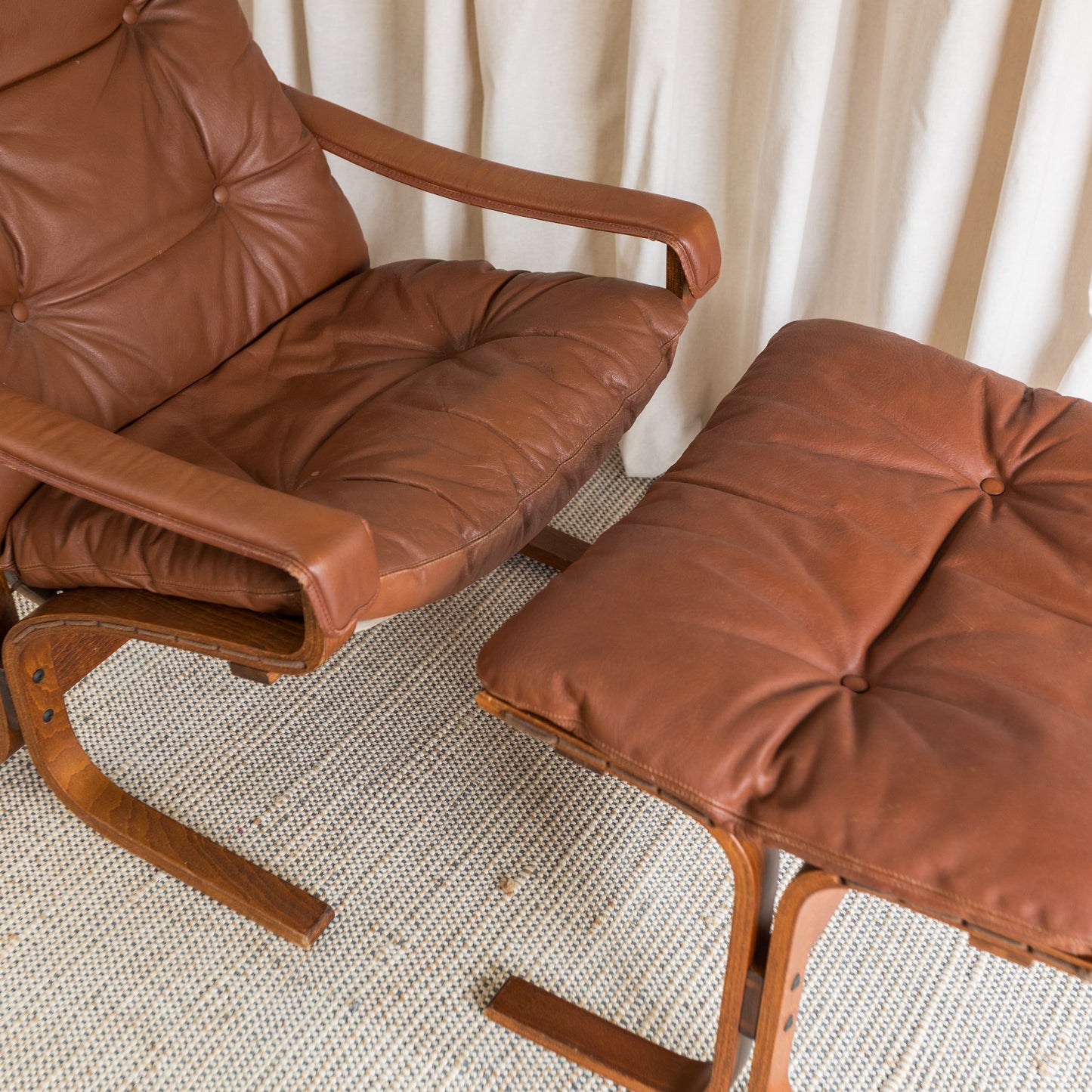 Ingmar Relling “Siesta” leather chair and ottoman for Westnofa