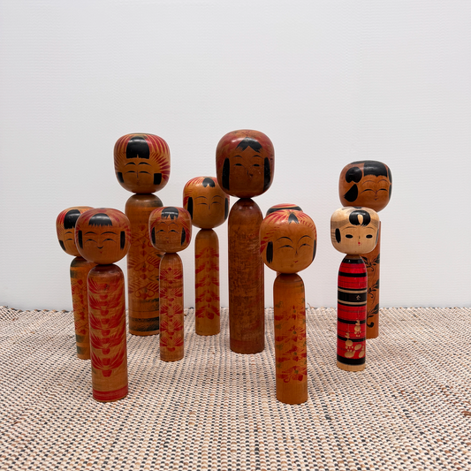 Vintage Kokeshi hand-painted dolls