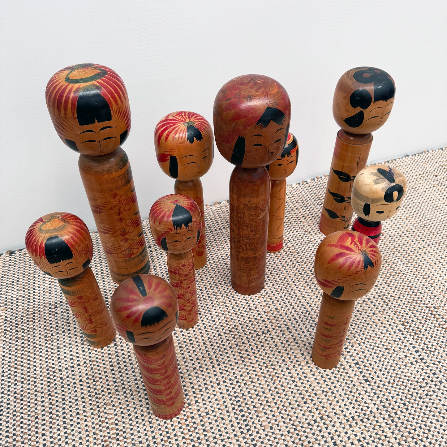 Vintage Kokeshi hand-painted dolls