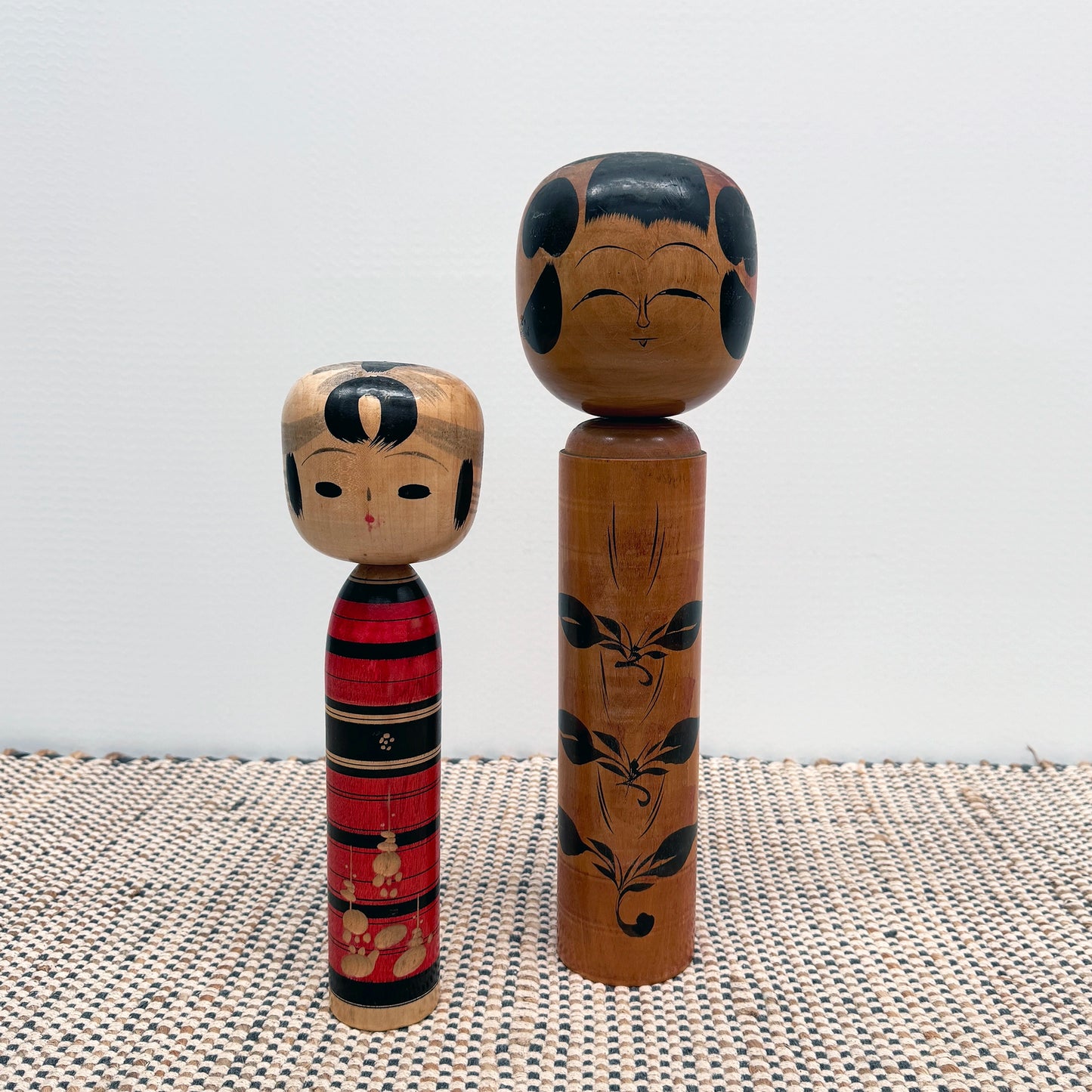 Vintage Kokeshi hand-painted dolls