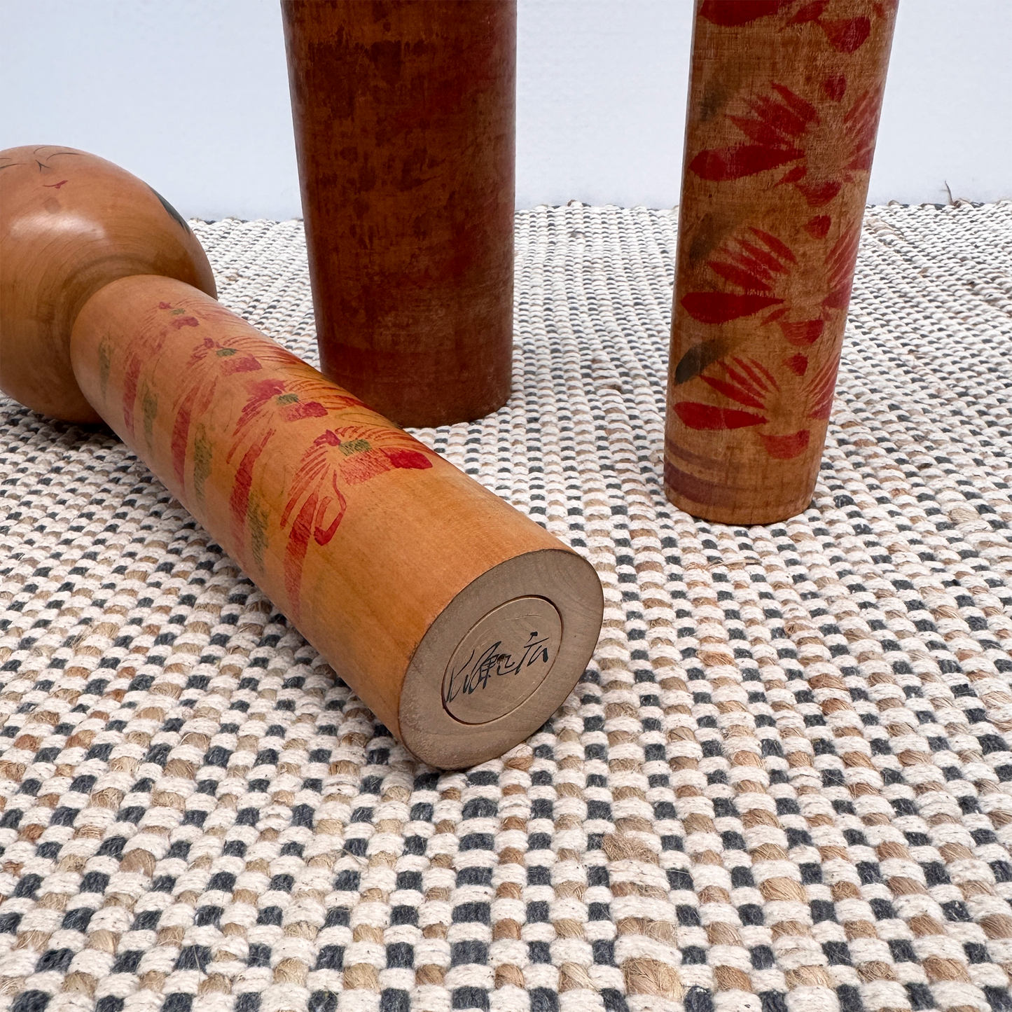 Vintage Kokeshi hand-painted dolls