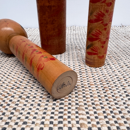 Vintage Kokeshi hand-painted dolls